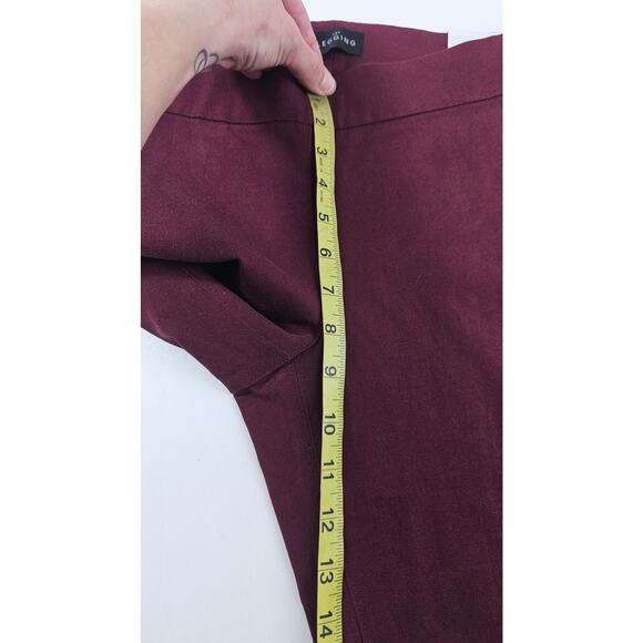 NWT WHBM the legging pants maroon ankle zip career business casual red stretch 4 - Picture 5 of 9